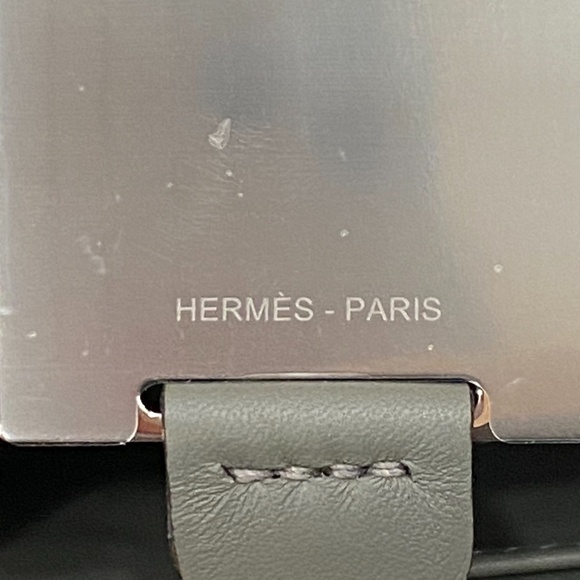 2023 Hermès CONSTANCE 18 MINI MIRROR GREY GRIS MEYER VEAU SWIFT LEATHER BAG GHW - Picture 14 of 16